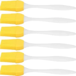 6 st silikonoljeborste livsmedelskvalitet värmebeständig gul köksredskap grill bakborste
