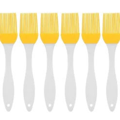 6 st silikonoljeborste livsmedelskvalitet värmebeständig gul köksredskap grill bakborste