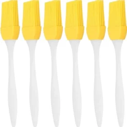 6 st silikonoljeborste livsmedelskvalitet värmebeständig gul köksredskap grill bakborste