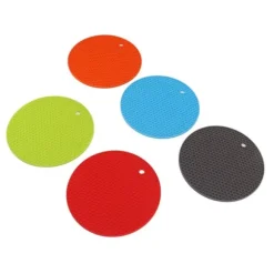 5 st silikonunderläggsmattor, runda, halkfria, värmebeständiga, multifunktionella Hot Pads Grythållare för köksbänk Hot Pots Pansar Diskar