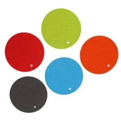 5 st silikonunderläggsmattor, runda, halkfria, värmebeständiga, multifunktionella Hot Pads Grythållare för köksbänk Hot Pots Pansar Diskar