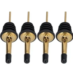 10 st spritpanna i rostfritt stål för vinpanna, barverktyg för bar, hemrestauranger (guld, svart, kort lock)