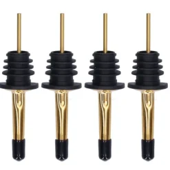 10 st spritpanna i rostfritt stål för vinpanna, barverktyg för bar, hemrestauranger (guld, svart, kort lock)