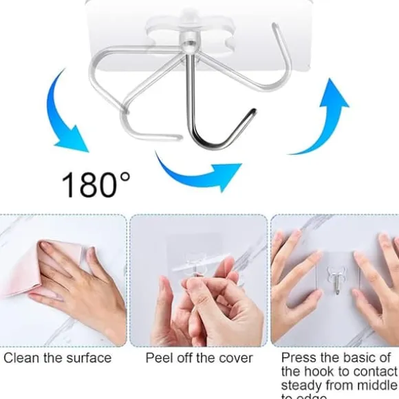 9 st starka självhäftande krokar, självhäftande väggkrokar för att hänga nycklar, handdukar, rockar, skadefria väggfästen för badrum, kök