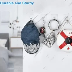 9 st starka självhäftande krokar, självhäftande väggkrokar för att hänga nycklar, handdukar, rockar, skadefria väggfästen för badrum, kök