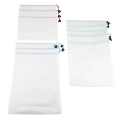 11 st återanvändbara dragskonätpåsar frukt- och grönsakspåsar förvaringsleksaker shoppingpåse