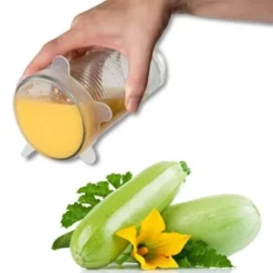 6 st Återanvändbara Lufttäta Stretchable Silikon Matskål Lock för Food-Clear