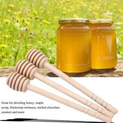 24 st trä honungsdroppar omrörningsstav sylt sirap drizzler stick servering köksredskap prylar (#2)