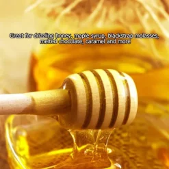 24 st trä honungsdroppspinnar serveringsstav sylt sirap drizzler omrörningsstav köksredskap (8 cm)