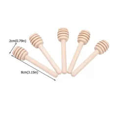 24 st trä honungsdroppspinnar serveringsstav sylt sirap drizzler omrörningsstav köksredskap (8 cm)