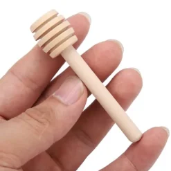 24 st trä honungsdroppspinnar serveringsstav sylt sirap drizzler omrörningsstav köksredskap (8 cm)