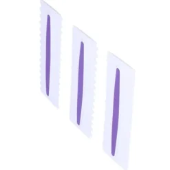 3 st tårtglasyrspatel frostingskrapa kam kantutjämning dekorationsverktyg plast