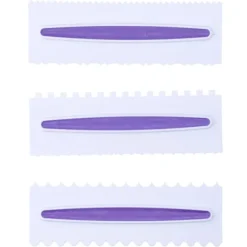 3 st tårtglasyrspatel frostingskrapa kam kantutjämning dekorationsverktyg plast