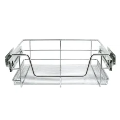 6 st Utdragbara Trådkorgar i Rostfritt Stål - 50 cm (B) med Mjuk Stängning För Skåp och Skafferier Kökslådor Förvaring 430 mm D x 397 mm B x 140 mm H | CDON