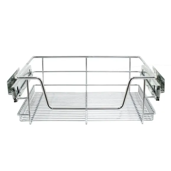 6 st Utdragbara Trådkorgar i Rostfritt Stål - 50 cm (B) med Mjuk Stängning För Skåp och Skafferier Kökslådor Förvaring 430 mm D x 397 mm B x 140 mm H | CDON