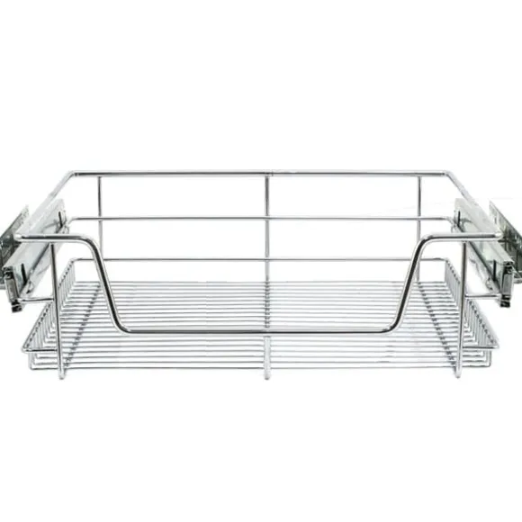 6 st Utdragbara Trådkorgar i Rostfritt Stål - 60 cm (B) med Mjuk Stängning För Skåp och Skafferier Kökslådor Förvaring 430mm D x 497mm W x 140mm H