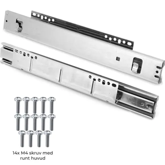 6 st Utdragbara Trådkorgar i Rostfritt Stål - 60 cm (B) med Mjuk Stängning För Skåp och Skafferier Kökslådor Förvaring 430mm D x 497mm W x 140mm H