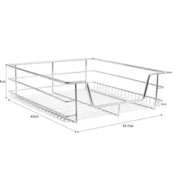 3 st Utdragbara Trådkorgar i Rostfritt Stål - 60 cm (B) med Mjuk Stängning För Skåp och Skafferier Kökslådor Förvaring 430 mm D x 497 mm B x 140 mm H | CDON