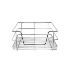 4 st Utdragbara Trådkorgar i Rostfritt Stål - 40 cm (B) med Mjuk Stängning För Skåp och Skafferier Kökslådor Förvaring 430 mm D x 297 mm B x 140 mm H | CDON