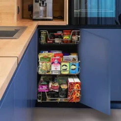 4 st Utdragbara Trådkorgar i Rostfritt Stål - 40 cm (B) med Mjuk Stängning För Skåp och Skafferier Kökslådor Förvaring 430 mm D x 297 mm B x 140 mm H | CDON