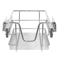 3 st Utdragbara Trådkorgar i Rostfritt Stål - 30 cm (B) med Mjuk Stängning För Skåp och Skafferier Kökslådor Förvaring 430 mm D x 197 mm B x 140 mm H | CDON