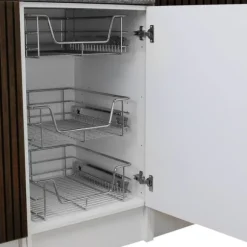 5 st Utdragbara Trådkorgar i Rostfritt Stål - 60 cm (B) med Mjuk Stängning För Skåp och Skafferier Kökslådor Förvaring 430 mm D x 497 mm B x 140 mm H | CDON