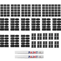 220 st vattentäta svarta tavlor med etiketter för blomkrukor och 2 st pennor (beJ-typ)