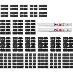 220 st vattentäta svarta tavlor med etiketter för blomkrukor och 2 st pennor (beJ-typ)
