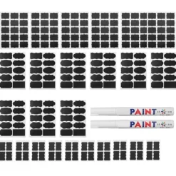 220 st vattentäta svarta tavlor med etiketter för blomkrukor och 2 st pennor (beJ-typ)