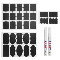 220 st vattentäta svarta tavlor med etiketter för blomkrukor och 2 st pennor (beJ-typ)