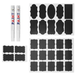 220 st vattentäta svarta tavlor med etiketter för blomkrukor och 2 st pennor (beJ-typ)