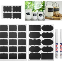 220 st vattentäta svarta tavlor med etiketter för blomkrukor och 2 st pennor (beJ-typ)