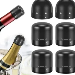 6 st vinflaskpropp Champagnepropp Återanvändbar vinförvaringspropp för vin- och champagneälskare (nr A33