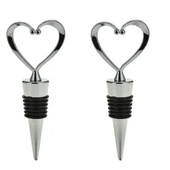 2 st Vinkork i silver - Hjärta