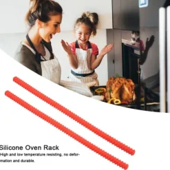 2 st värmeisolerade silikonklämmor för het ugnsgaller och hyllskydd för att undvika skållningsskydd