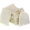 30 st. 10x15 cm, naturliga oblekta bomullspåsar för kryddor/örter/tepåsar, muslinpåsar för hushållsartiklar