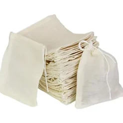 30 st. 10x15 cm, naturliga oblekta bomullspåsar för kryddor/örter/tepåsar, muslinpåsar för hushållsartiklar