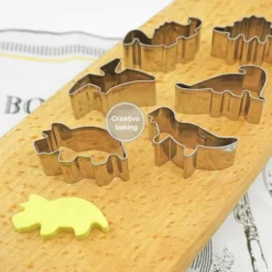 6 st/set dinosaurieform rostfritt stål kexform bakverktyg