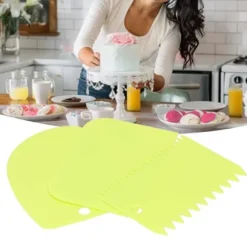 3 st/set kakkrämskrapa degpasty cutters skrapa köksverktyg gör-det-själv bakverktyg grön