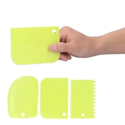 3 st/set kakkrämskrapa degpasty cutters skrapa köksverktyg gör-det-själv bakverktyg grön