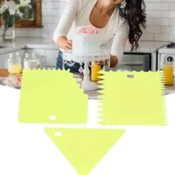 3 st/set kakkrämskrapa pasty cutters skrapa oregelbunden tänder kant gör-det-själv smoothergreen