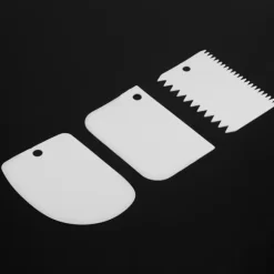 3 st/set Plastgrädde Degskrapa Skär Spatlar för Bakverk Kakdekoration