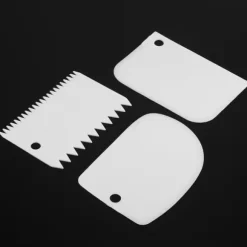 3 st/set Plastgrädde Degskrapa Skär Spatlar för Bakverk Kakdekoration