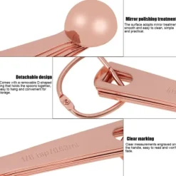 6 st/set rostfritt stål mätskedar torra och flytande ingredienser matlagning bakverktyg