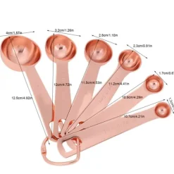 6 st/set rostfritt stål mätskedar torra och flytande ingredienser matlagning bakverktyg