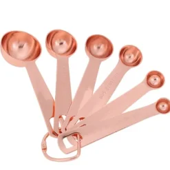 6 st/set rostfritt stål mätskedar torra och flytande ingredienser matlagning bakverktyg