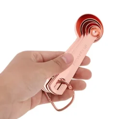 6 st/set rostfritt stål mätskedar torra och flytande ingredienser matlagning bakverktyg