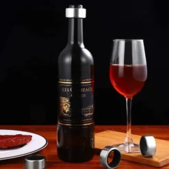 4 stycken dropprings i rostfritt stål, återanvändbar vinflaska, läckagesäker hällanordning, vintillbehör, bar, restaurang, hem