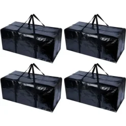 4 stycken flyttväska lådor flyttkartong åkpåse stor klädväska jumbopåse förvaring quilt handtag stammen
