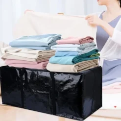 4 stycken flyttväska lådor flyttkartong åkpåse stor klädväska jumbopåse förvaring quilt handtag stammen